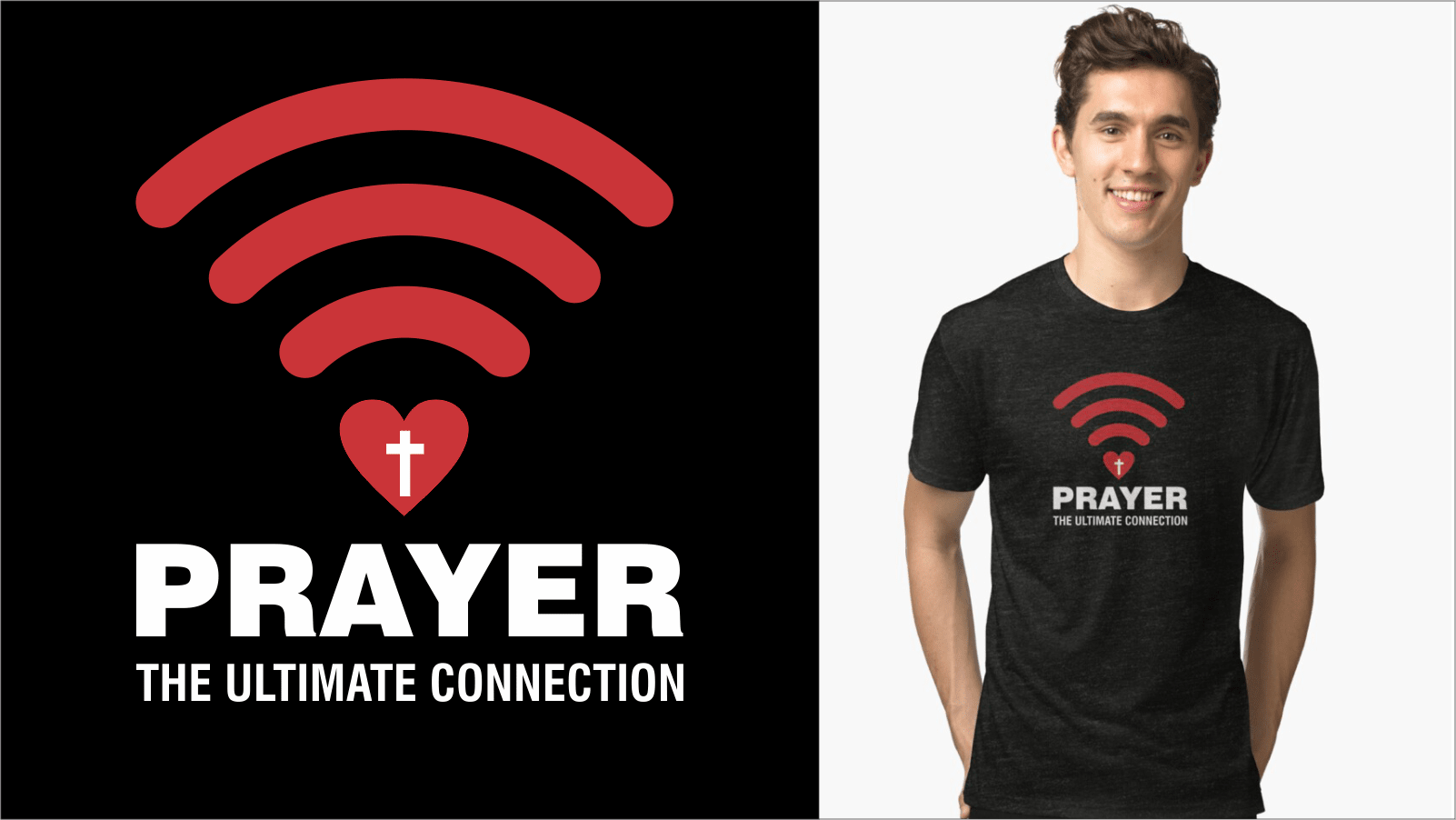 A shirt with a message: "Prayer is the ultimate connection" A reminder to pray to the Lord without ceaing